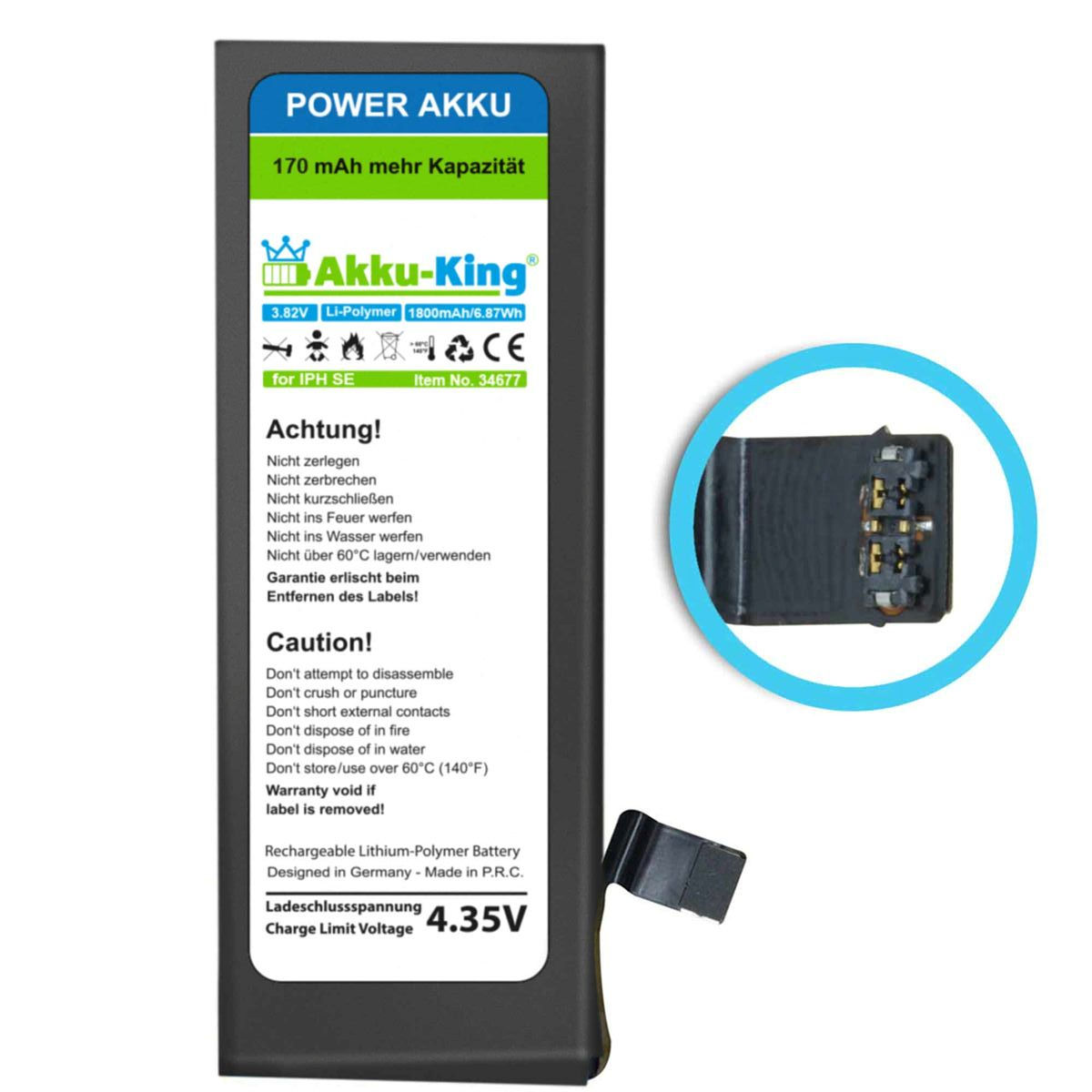 Akku-King Power-Akkus für iPhone 7 / 7 Plus und SE mit mehr Leistung als beim Originalakku!